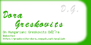 dora greskovits business card